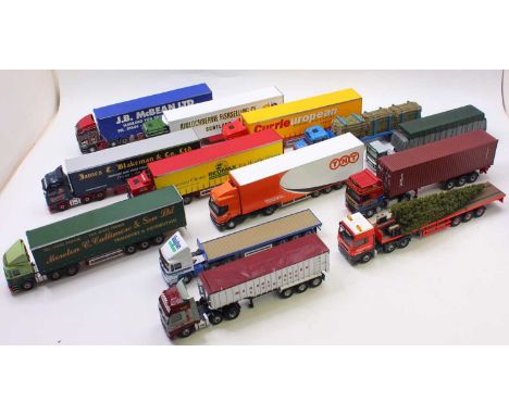 Corgi Toys 1/50 scale group of 13 loose modern issue haulage diecast to include DAF CF85.430 James S Hislop Bedmax, Volvo FH 