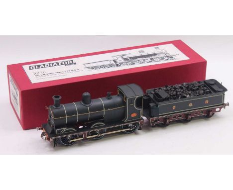 0 gauge semi finescale 3 rail Gladiator, ex Newbold kit built CR/LMS class 812 0-6-0 loco and tender in CR lined black, No. 8