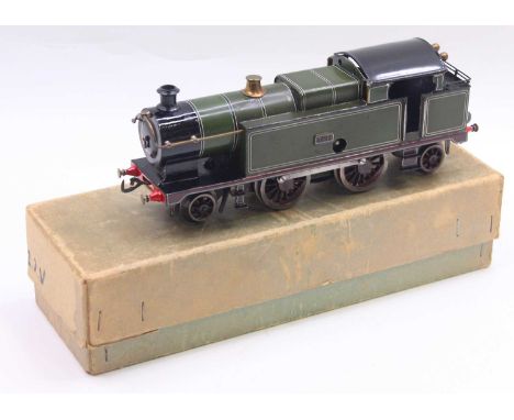 Bing 2-4-2 clockwork tank loco, No.3611 GWR painted green with white &amp; black lining, some light crazing to paintwork on s
