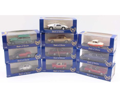 Best of Show (BoS) 1/43 scale models group of 10 to include Gordon-Keeble GK1 1964, BMW 3200 Michelotti Vignale 1959, NSU Wei
