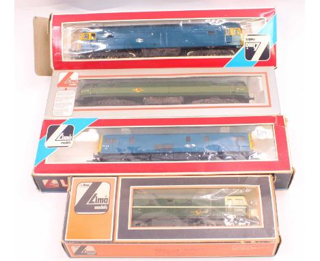 Four Lima 00 gauge locos to include a repainted Class 47 in BR blue, a repainted Class 47 in BR green, a repainted Class 73 i