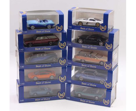 Best of Show 1/43 scale group of 10 diecast cars to include a Buick Sport Wagon in red, an Audi Quattro Spider 1991 in orange
