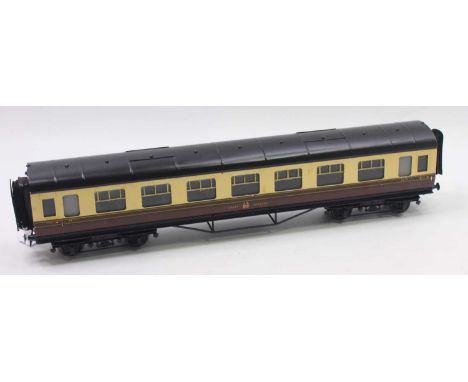 Exley 0-gauge corridor coach all 1st GWR brown &amp; cream, No.8811, fitted with Bassett-Lowke bogies, coarse wheels, Repaint