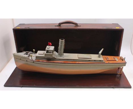 Bassett-Lowke wooden Guard Boat ‘Aminta’ dating from 1930’s. Excellent condition and fitted with its original B/L electric mo