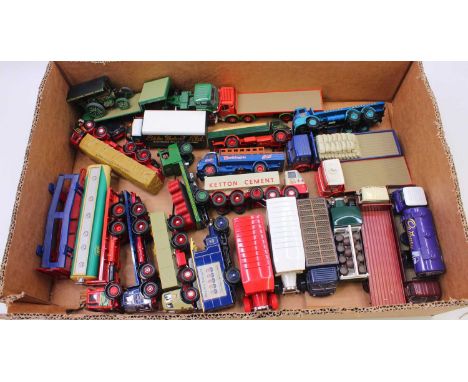 Two trays containing mostly Corgi Toys, various scales, modern issue loose transport diecast, to include Bedford Cadbury Tank
