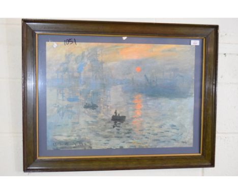 LARGE FRAMED PRINT OF A MONET PAINTING