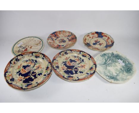 CERAMIC ITEMS INCLUDING IMARI STYLE JAPANESE PORCELAIN PLATES