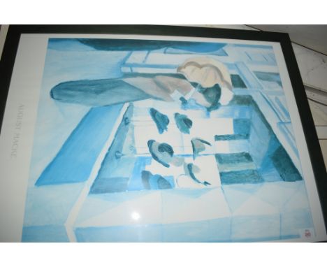 FRAMED PRINT OF AN AUGUST MACKE PAINTING