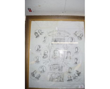 FRAMED PRINT COMMEMORATING THE JUBILEE OF QUEEN VICTORIA