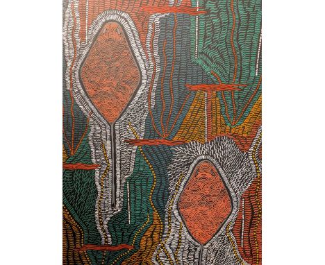 Verna Lawrie (Aboriginal/Australian, b.1953-) Diamond Stingrayascribed to the artist to the canvas reverseoil on canvas76 x 6