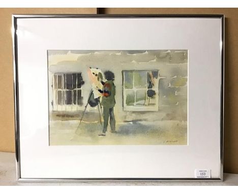 G. McConnell, Artist Working at Easel, watercolour (23cm x 34cm)