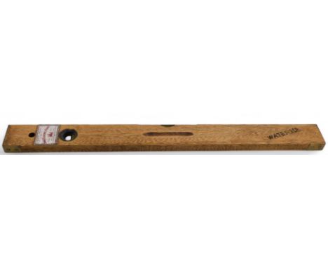 A John Rabone &amp; Sons wooden spirit level, advertising Wates Limited, 76cm long.