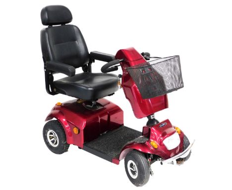 A Cityranger8 red mobility scooter, with battery.