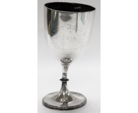 A George V silver trophy, presentation engraved Derby Regatta, "Maiden Fours" 1911, London 1910, 6.10oz.