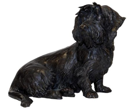 A Tessa Pullan bronze sculpture of a Dandie Dinmont, 21cm wide.