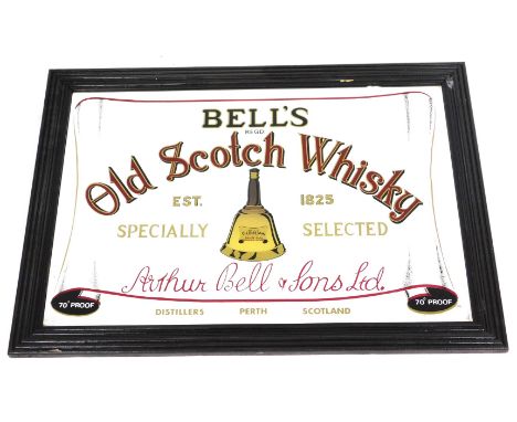 A Bell's Old Scotch Whisky advertising wall mirror, 55.5cm x 81cm.