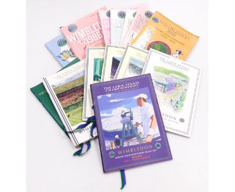 A collection of Wimbledon Lawn Tennis Championships Royal Box programmes, 1985-90, 1993, 2001-06, 2008-09, most with seating 