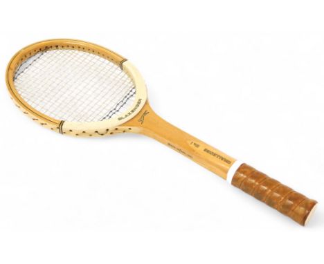 A small scale version of the Slazenger No1 Challenge tennis racquet, 34.5cm high.