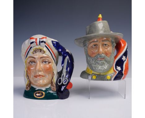 This 2-piece collection features highly detailed ceramic character jugs representing pivotal American historical figures, pro