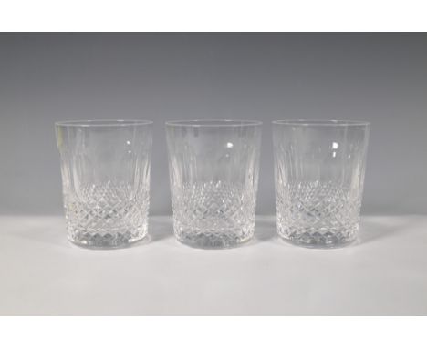 A refined set of three Waterford Crystal double old fashion in the Colleen pattern. This classic design features intricate di