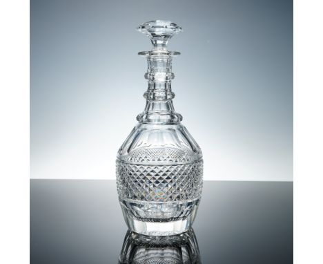 Finely crafted by the renowned French crystal house St Louis, this elegant cordial wine decanter belongs to the distinguished