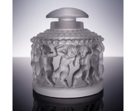 Featuring a frosted cylindrical body encircled by raised reliefs of children dancing. The design showcases the signature craf