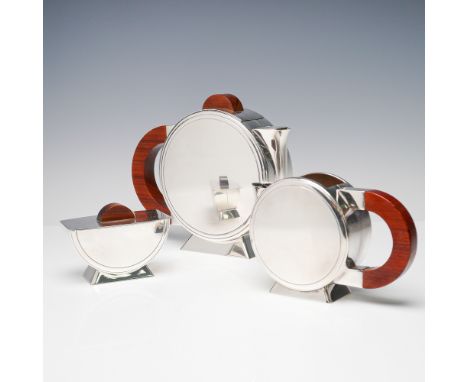 Reissued exceptional tea set that was created by  Christian Fjerdingstad in 1925. Showcasing the perfect harmony of sleek sil