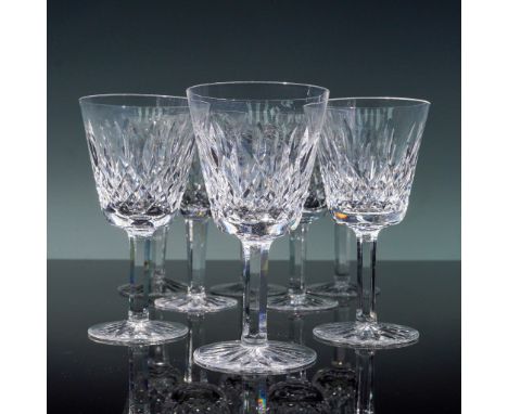 This stunning set of eight Waterford Crystal Lismore claret wine glasses features the iconic Lismore pattern, celebrated for 