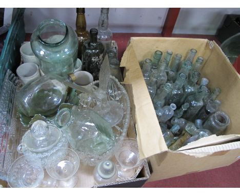 Glass Bottles,including Willey of Sheffield, Paterson's of Glasgow, Carnival glass dish, model eagle, lemon squeezer, etc:- T