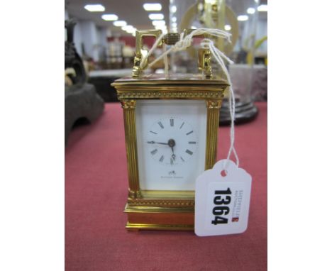 Matthew Norman Swiss Made Brass Carriage Clock, 9cm high.