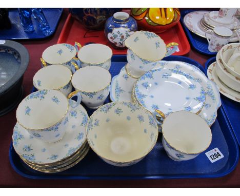 A Crown Staffordshire Tea Service, with floral decoration (F14895) twenty one pieces:- One Tray.