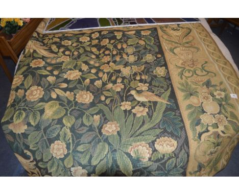 Large Wall Hanging Tapestry Floral and Foil Woven  