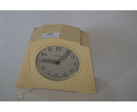 White Bakelite Ingersoll Mantel Clock  