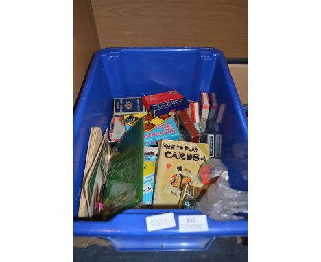 Box Containing Playing Cards, Board Games, Monopoly, Solitaire, etc. 