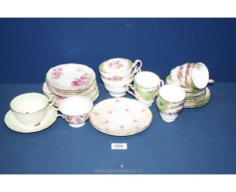 A quantity of china including Paragon coffee cups and saucers, Adderley plates, etc.