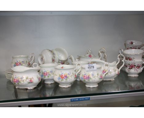 A Royal Albert 'Colleen' Teaset comprising six each of cups, saucers, tea plates, plus milk jug, sugar bowl, etc.