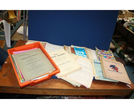 A quantity of classical music scores including piano, flute, theory book, recorder music, etc.