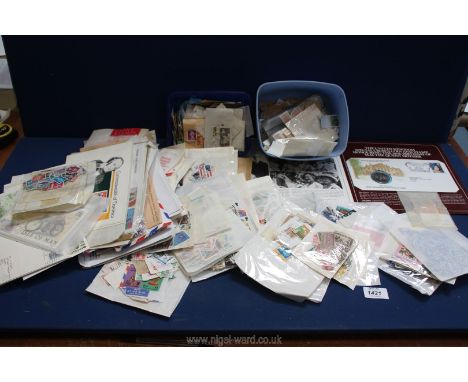 A box of used Stamps and First day covers.
