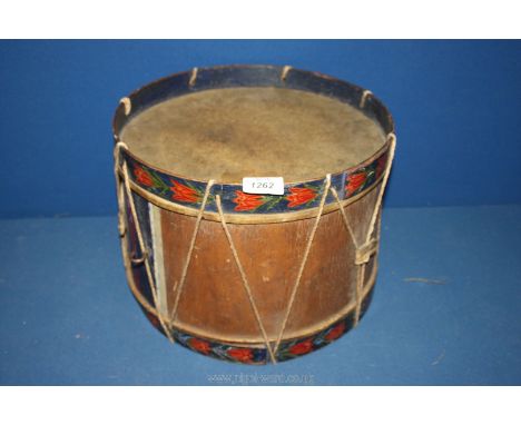 A vintage Drum, 12 1/2'' diameter x 9 1/2'' tall.