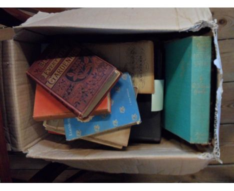 A box containing a quantity of books including Dartmoor by E.W. Martin, The First World War (A photographic history), On Guar