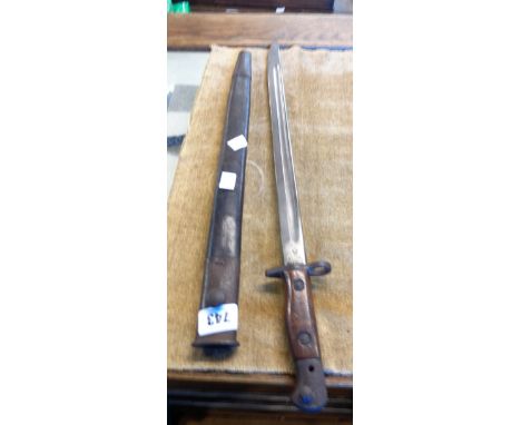 A WWI British Army bayonet with scabbard