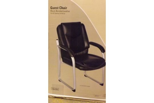1 boxed true innovations black bonded leather guest chair rrp 129