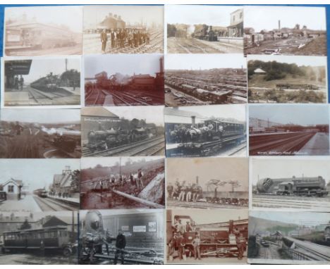 Postcards, Rail, a good mixed UK rail selection of approx. 64 cards, with RPs of stations (interior & exterior views), worker