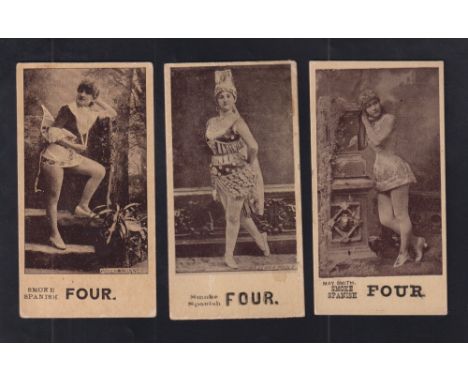 Cigarette cards, USA, W R Gresh & Sons, Actresses (Sepia). Plain back, 'Smoke Spanish Four' on front, 3 cards, Clara Poole, M