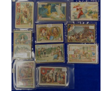 Trade cards, Liebig, a collection of 10 German language sets, Famous Painters S489, Mountain People I S490, Famous Princesses