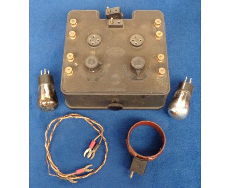 Collectables, Radio, a Burndept Ltd. Ethophone Duplex  Broadcast Receiver complete with 2 Mullard Triode valves and 1 antenna