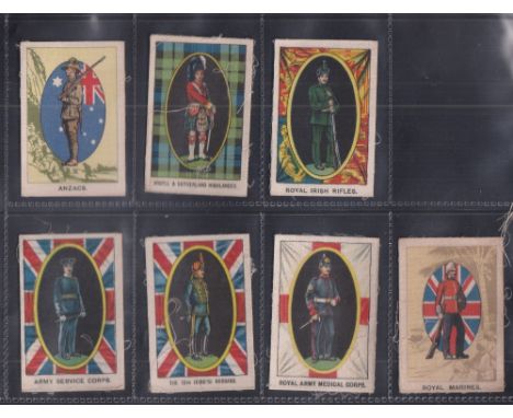 Trade silks, selection, 43 military silks, My Weekly Our Soldier Boys (11/12, missing Canadians), Battle Series (7/9, missing