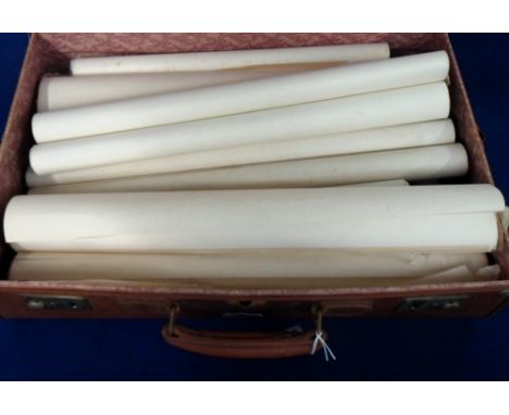 Ephemera, a vintage suitcase containing a selection of prints, engravings and documents from the mid 19th to the mid 20thC to