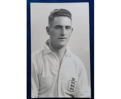 Postcard, Football, Jack Bowers, Derby County & England, sepia RP portrait, with blind stamp by Winter (vg)