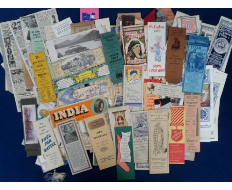 Collectables, 300+ bookmarks dating from the early to the mid 20thC to include Road Safety, Osram Lamps, Michelin Tyres, Indi